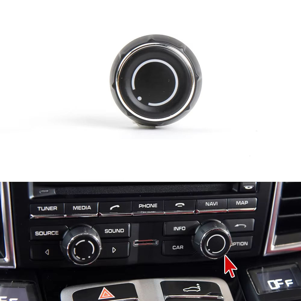 Audio Volume Radio Knob Cover CD Multi-Media Control Switch Button For Porsche Cayenne 7P5 Panamera 970 Macan 95B 95B9195