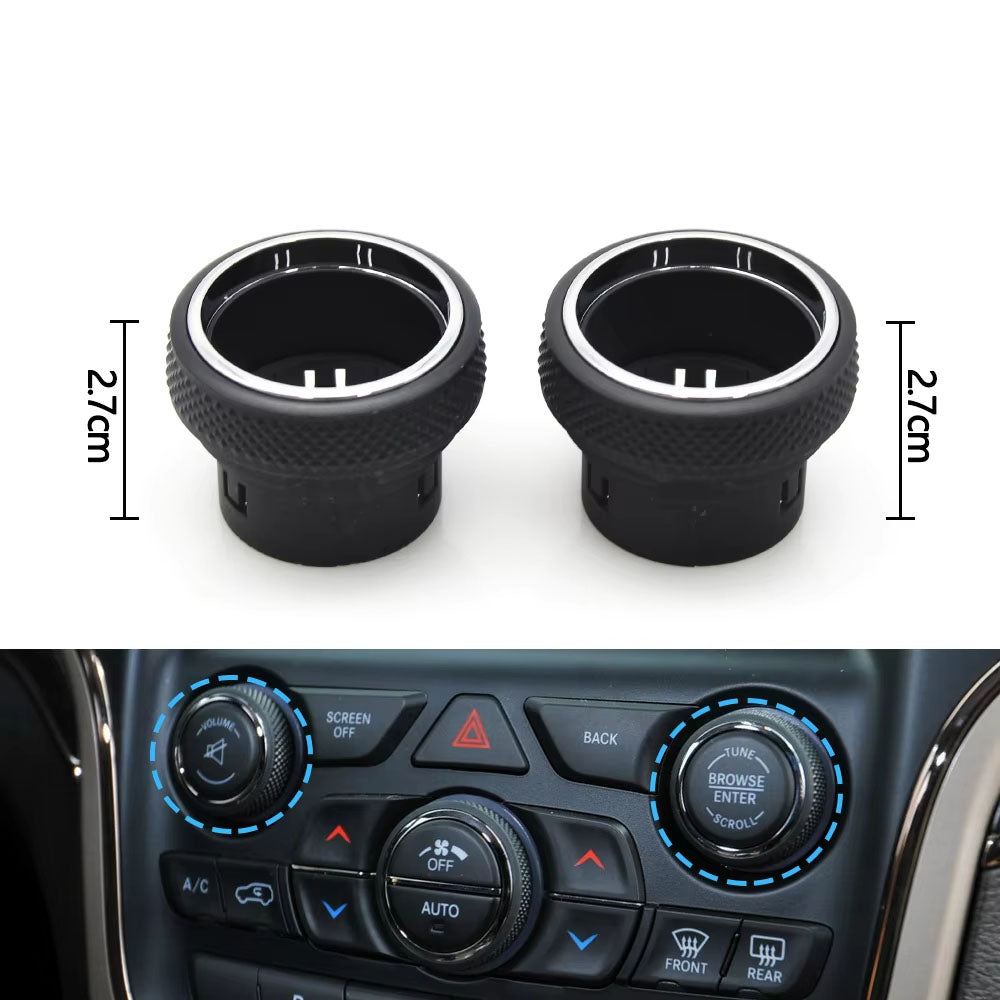 1/2PCS Car Front Dashboard AC Heater Climate Control Switch Button Radio Volume Knob Cover For Jeep Grand Cherokee WK2 2014-2021