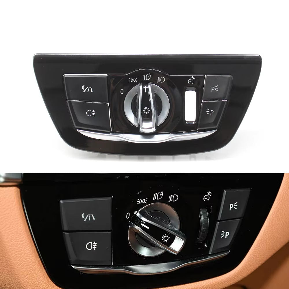 6PCS Set Car HeadLamp Rotary Foglight Button Headlight Switch Cover Panel For BMW 5 6GT Series G30 G31 M5 F90 G32 2017-2022