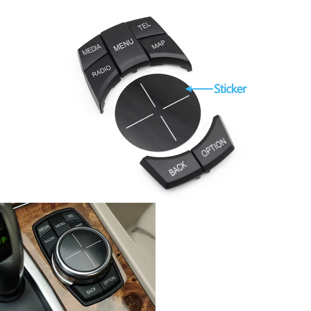 Car Central Console CIC Multi-Media Control Button Cover For BMW 1 2 3 4 5 6 7 X3 X4 X5 X6 Series F30 F31 F10 F11 F06 F25 F26