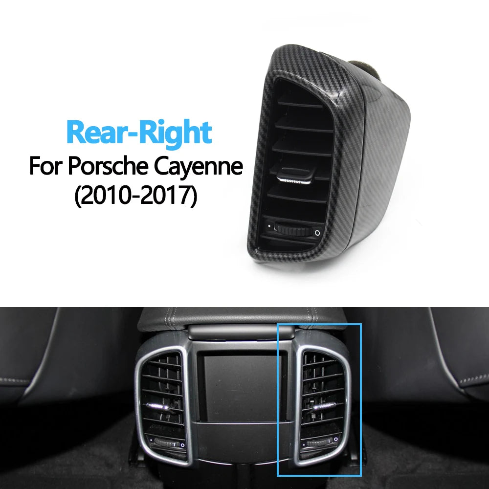Carbon Fiber Car Front Left Right Rear Air Conditioning AC Vent Grille Complete Assembly For Porsche Cayenne 7P5 2010-2017