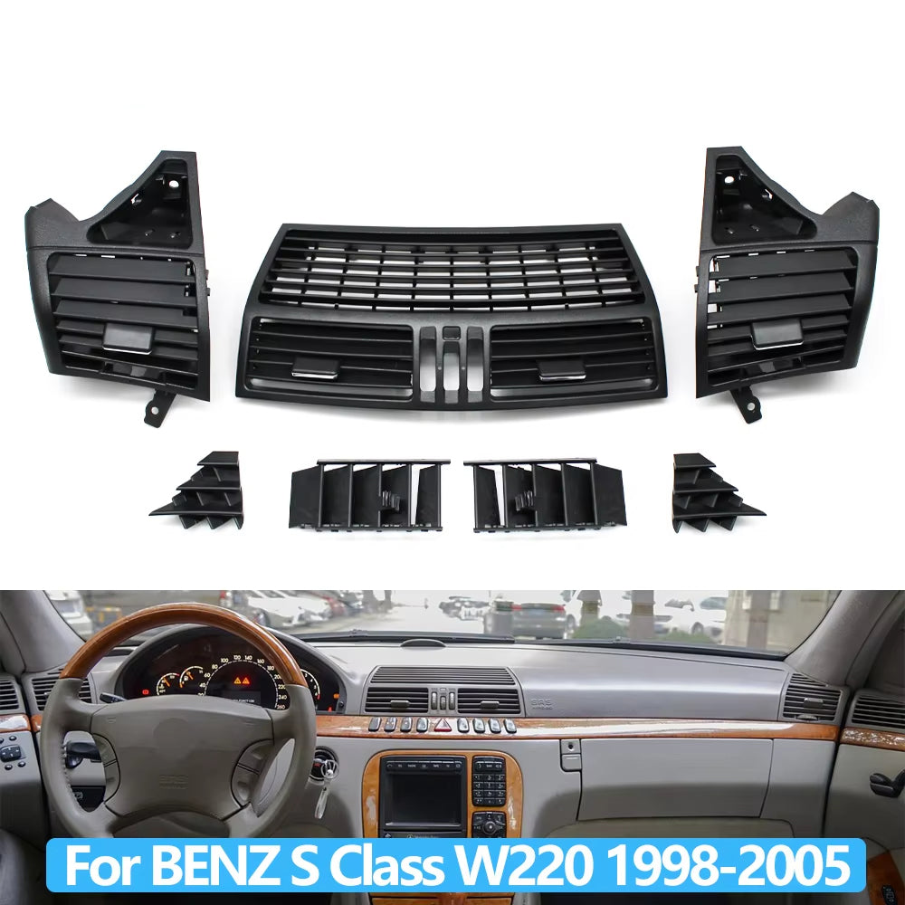 Car Front Dashboard Middle AC Vent Air Vent Grille Panel Cover For Mercedes Benz S Class W220 1998-2005 S300 S350 S500