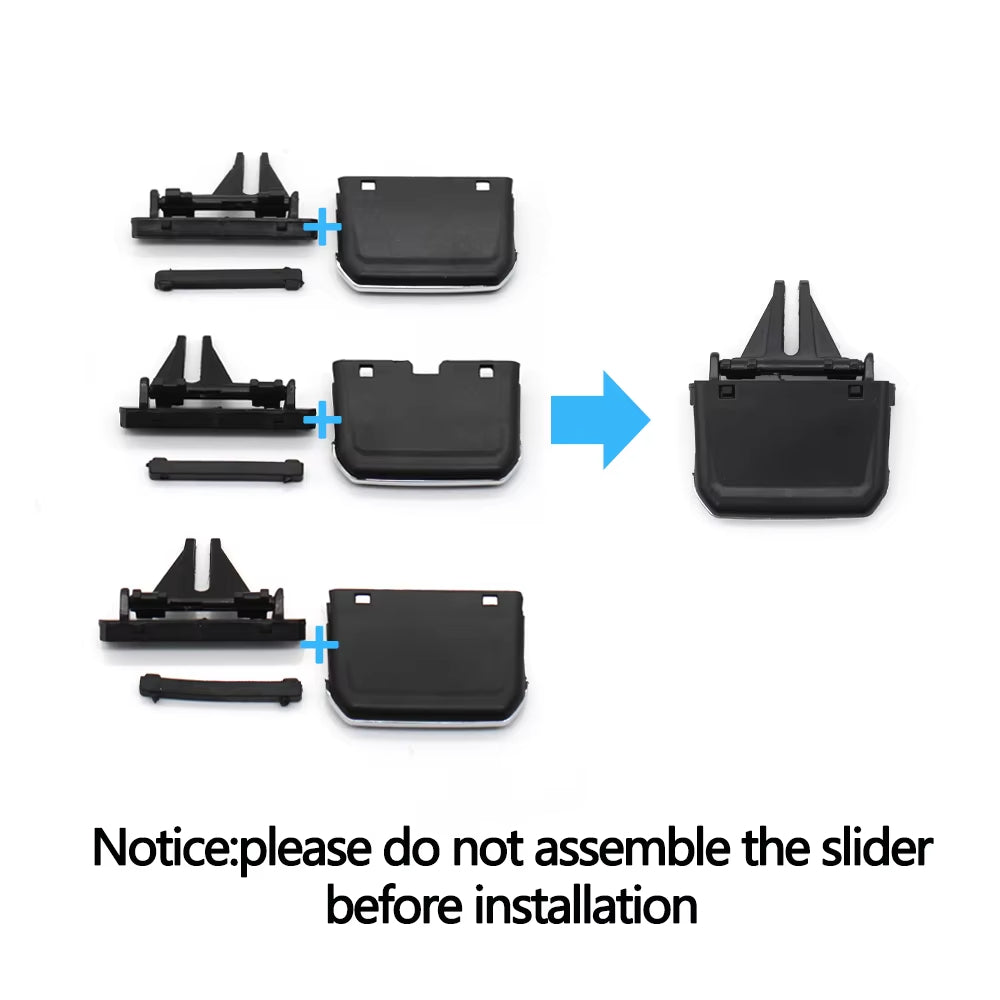 Car Front Air Conditioning AC Vent Toggle Piece Outlet Card Clip Wind Direction Plectrum Knob For VW Volkswagen Tiguan 2017-2022
