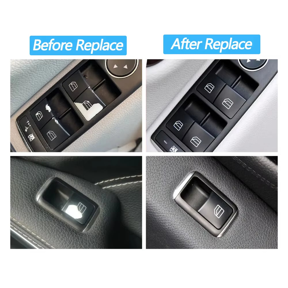 Car Window Switch Button Cover Cap Replacement For Mercedes Benz A B C E GLK GLA CLA W176 W246 W204 W212 X204 W156 W117