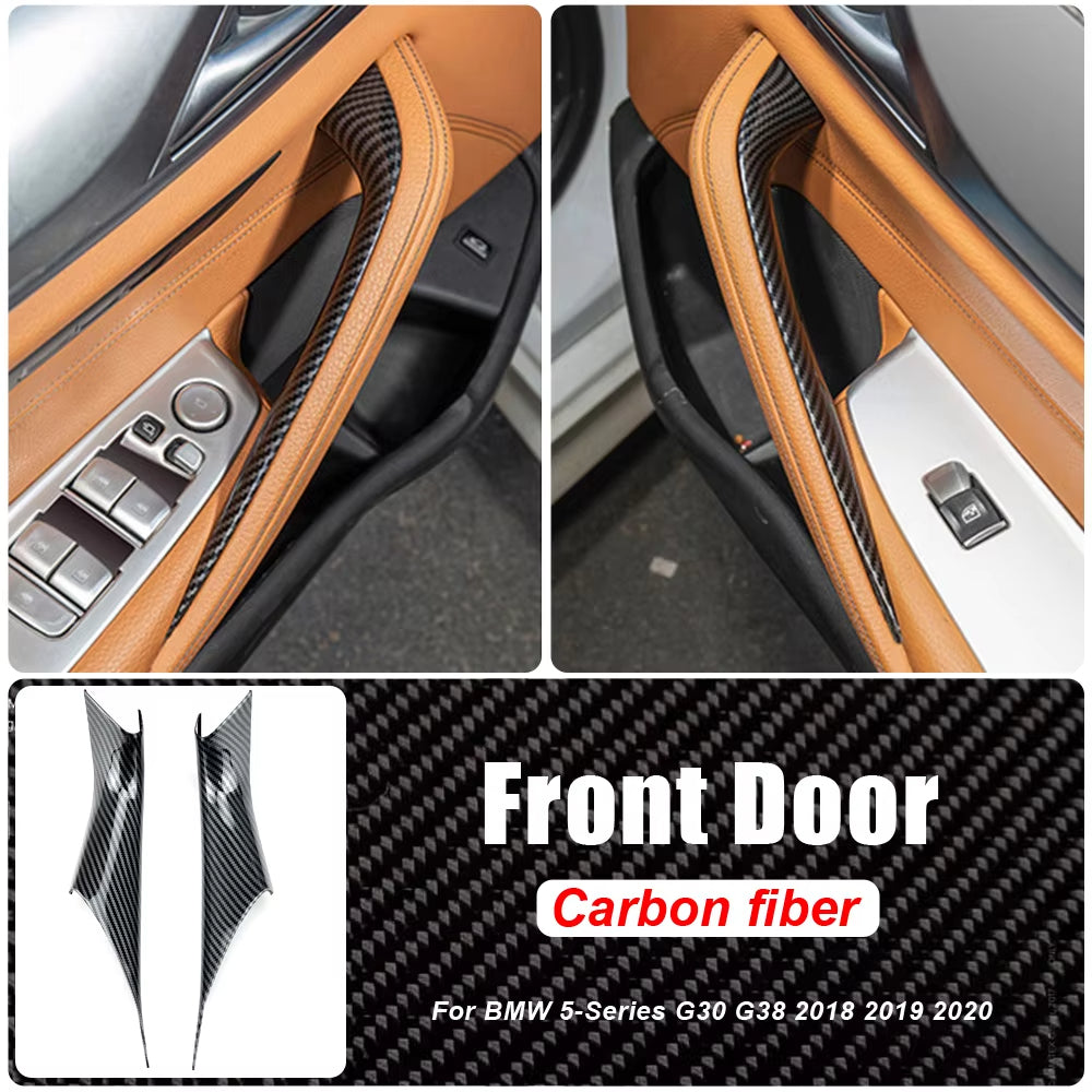 Car Inner Door Handle Gloves Panel Pull Trim Cover For BMW 5 Series G30 G38 F90 M5 530i M Sport 540i 520d Auto Interior Accessoy