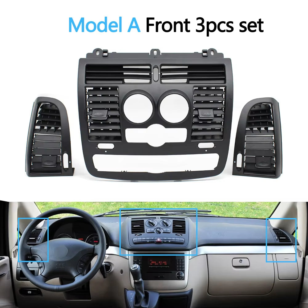 Car AC Vent Grille Left Right Central Air Vent Outlet Cover Panel For Mercedes Benz Vito Viano W636 W639 2004-2015