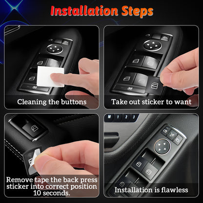 Inner Door Power Window Switch Button Covers Trim Sticker Replacement Compatible with Mercedes Benz A B C E G GLA CLA GLK GL ML GLE Class W204 W212 W246 W166 X166 X204 Tesla Modle X S 14 PCS