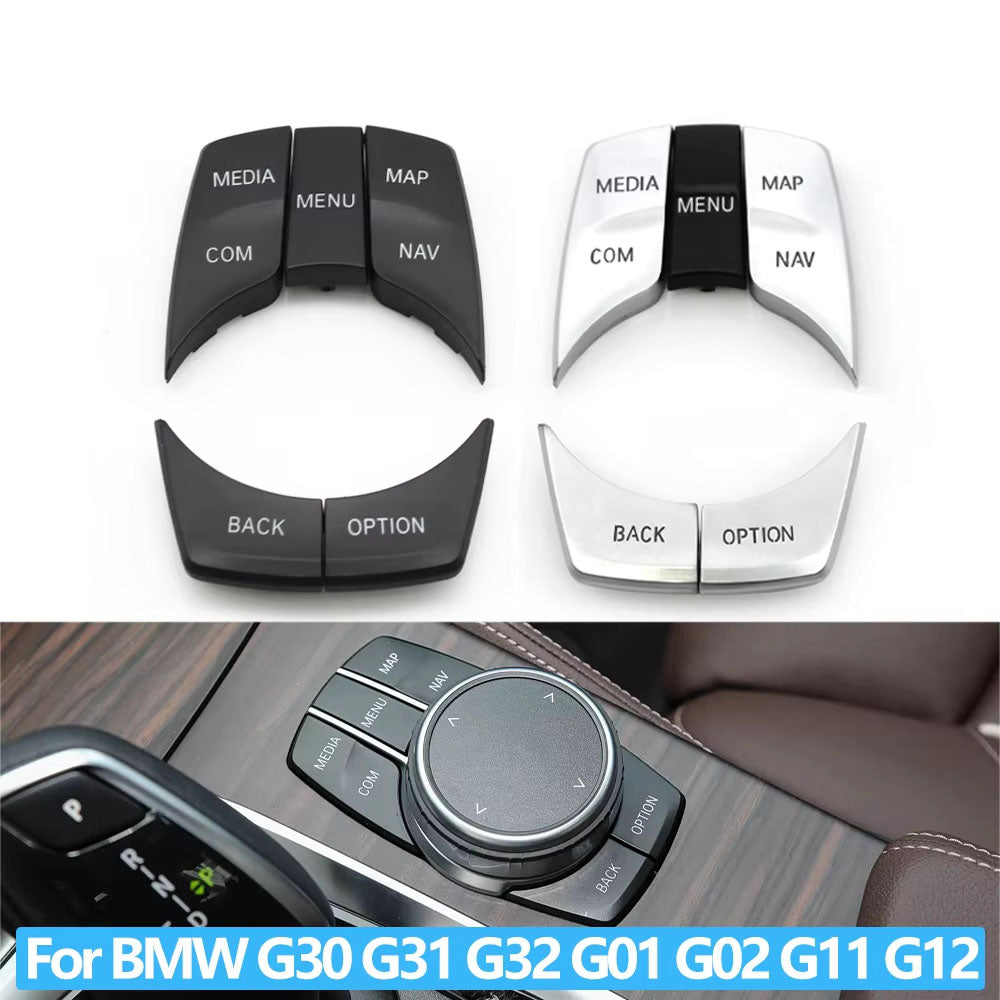 Car Central Console CIC IDrive Multimedia Control Button Cover Trim For BMW 5 6 7 X3 X4 G30 G31 F90 G32 G11 G12 G01 G02 F97 F98