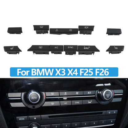 Dashboard Air Conditioning AC Button Venlitation Key Cap Repair Kit Replacement For BMW X3 F25 2014-2017 X4 F26 2013-2018