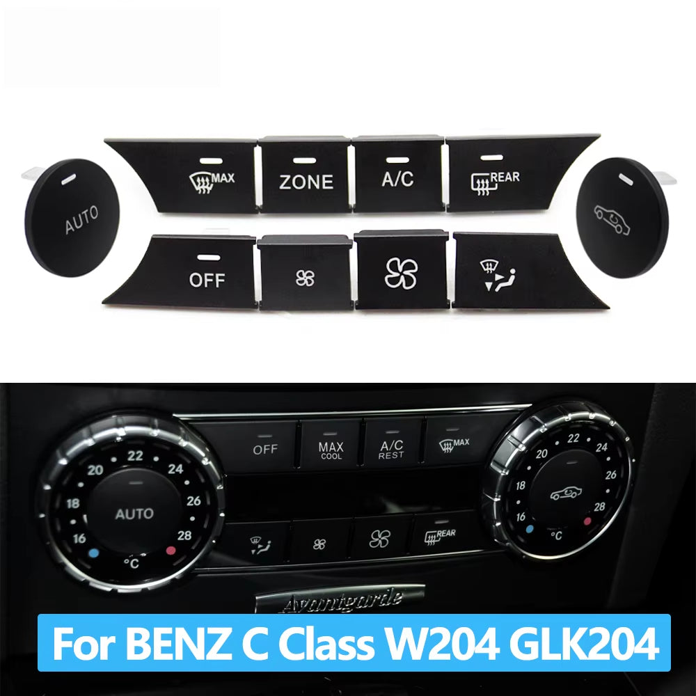 Front Console AC Heater Climate Control Switch Button Covers Replacement For Mercedes BENZ C GLK Class W204 X204 C300 C350 C63