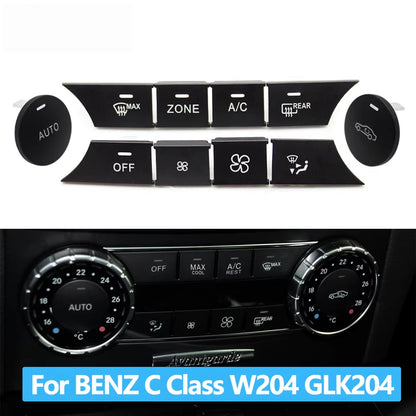 Front Console AC Heater Climate Control Switch Button Covers Replacement For Mercedes BENZ C GLK Class W204 X204 C300 C350 C63