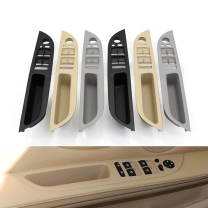 LHD RHD Car Interior Handle Inner Door Armrest Panel Pull Trim Window Switch Cover For BMW 5 Series E60 E61 2006-2010