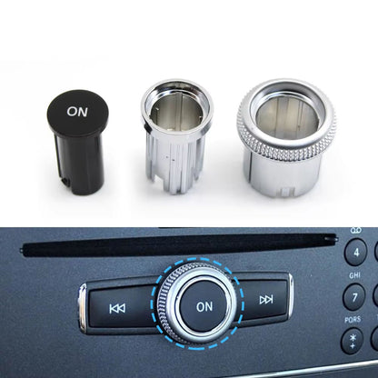 3PCS Car Console Radio CD Player Buttons ON Switch Cap Knob Cover For Benz A C E GLK GLA ML GL CLS W176 W246 W156 W204 W166 W218