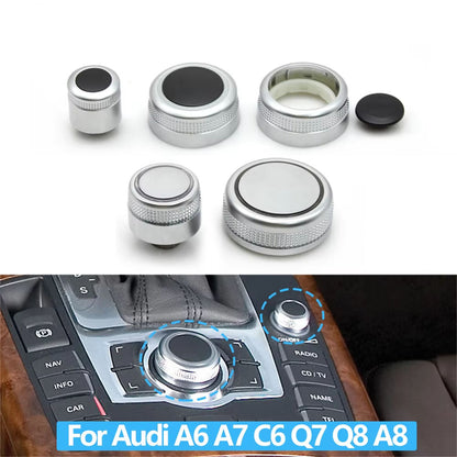 Car Audio Volume Radio Knob Multimedia Navigation Adjustment Control Switch Knob For Audi A6 A7 C6 C7 C8 Q7 Q8 A8 4F0919070