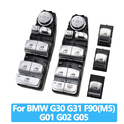 LHD RHD Electrical Power Chrome Window Lifting Switch Control Regulator Button For BMW X3 X4 X5 5 6 Series G30 G31 G01 G02