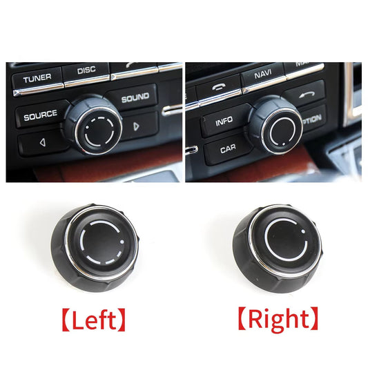 Audio Volume Radio Knob Cover CD Multi-Media Control Switch Button For Porsche Cayenne 7P5 Panamera 970 Macan 95B 95B9195