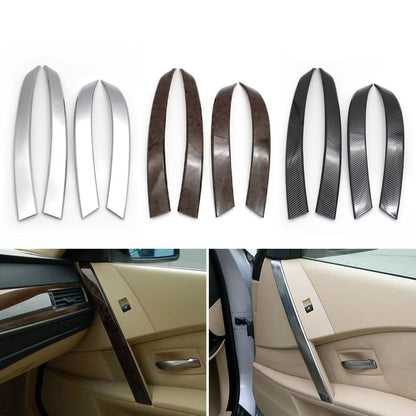 2/4PCS Car Interior Front Rear Door Left Right Grip Handle Trim Cover For BMW 5 Series M5 E60 E61 2004 2005 2006
