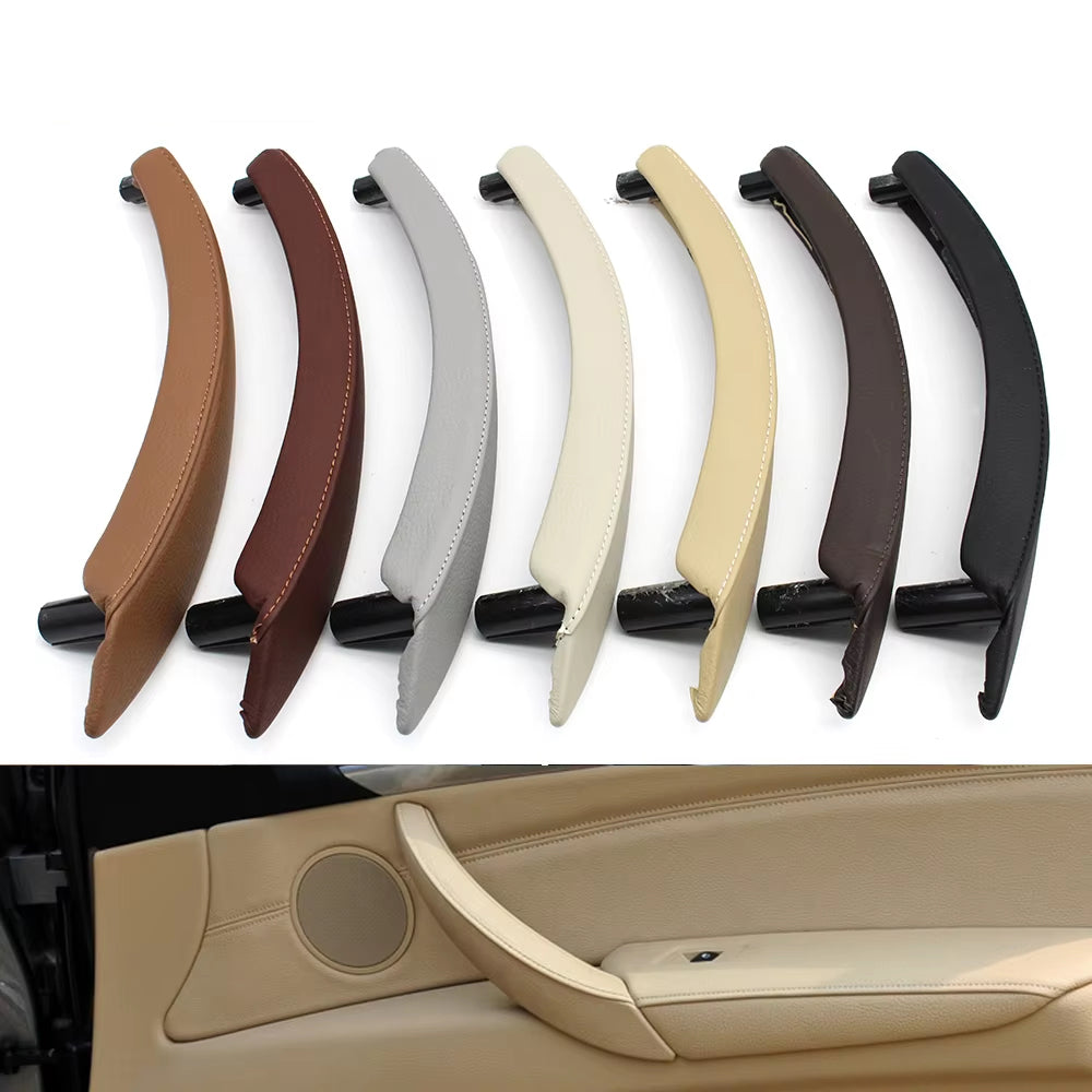 Left Right Interior Passenger Door Pull Handle Leather Outer Cover Replacement For BMW X5 X6 E70 E71 E72 2007-2014