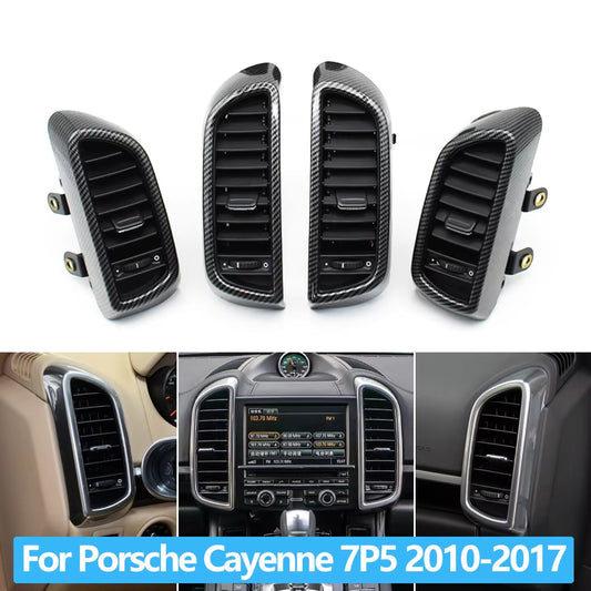 Carbon Fiber Car Front Left Right Rear Air Conditioning AC Vent Grille Complete Assembly For Porsche Cayenne 7P5 2010-2017