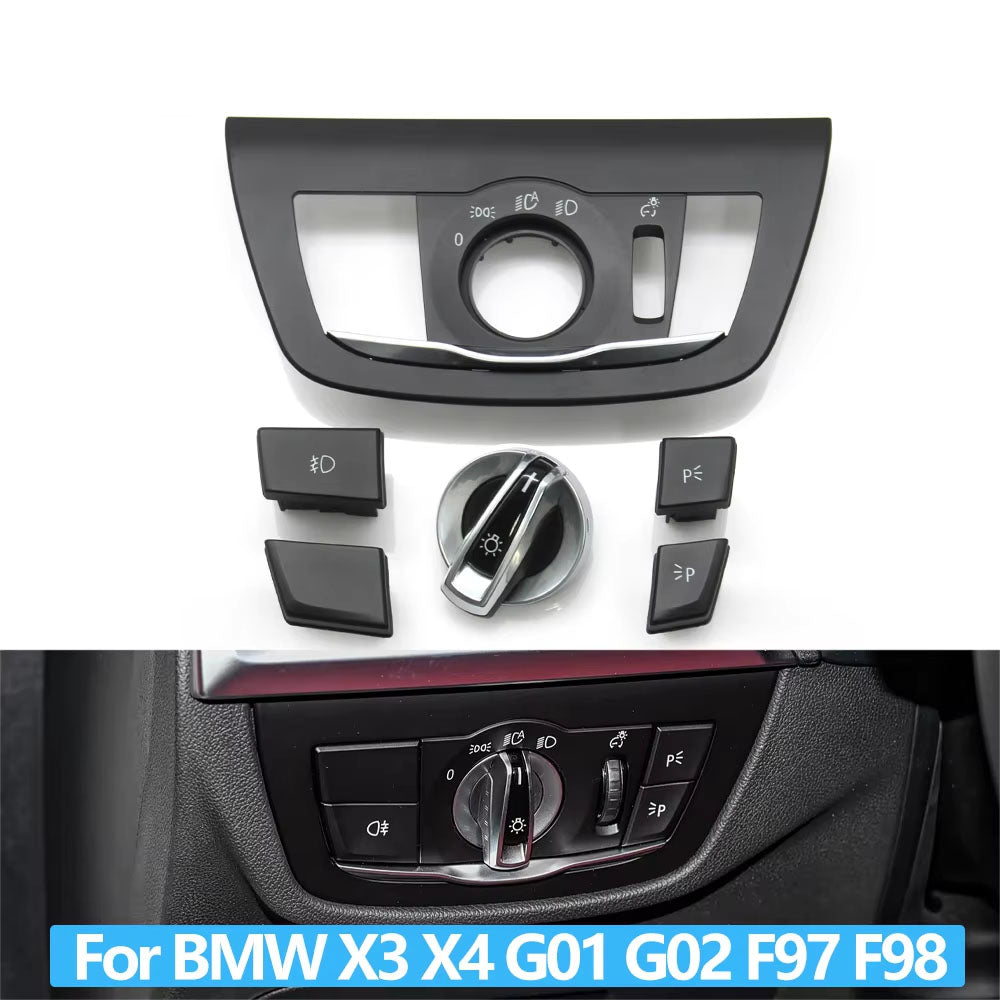 Car Front HeadLamp Rotary Foglight Button Headlight Switch Cover Panel For BMW X3 X4 G01 G02 X3M X4M F97 F98