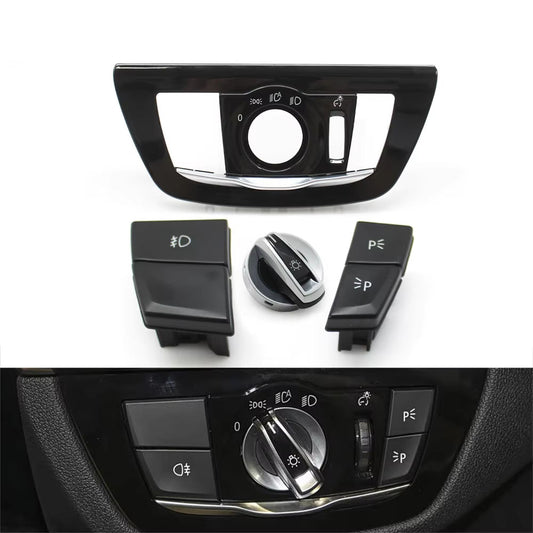 Car HeadLamp Rotary Foglight Button Headlight Switch Cover Panel For BMW 5 6GT Series G30 G31 M5 F90 G32 2017-2022