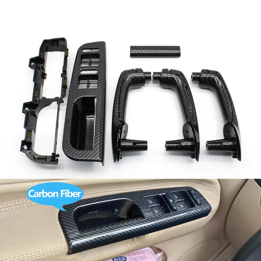 Carbon Fiber LHD Car Front Rear Left Right Door Pull Grab Handle For VW Bora Golf 4 MK4 Jetta 1999 2000 2001 2002 2003 2004