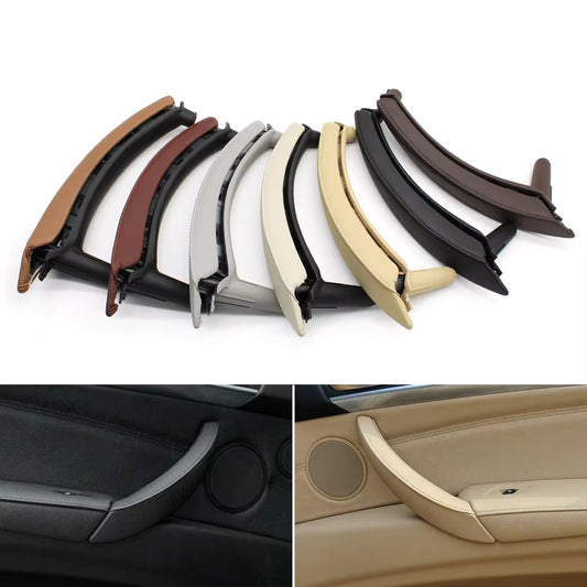 LHD RHD Interior Passenger Doors Pull Handle with Leather Outer Cover For BMW X5 X6 E70 E71 E72