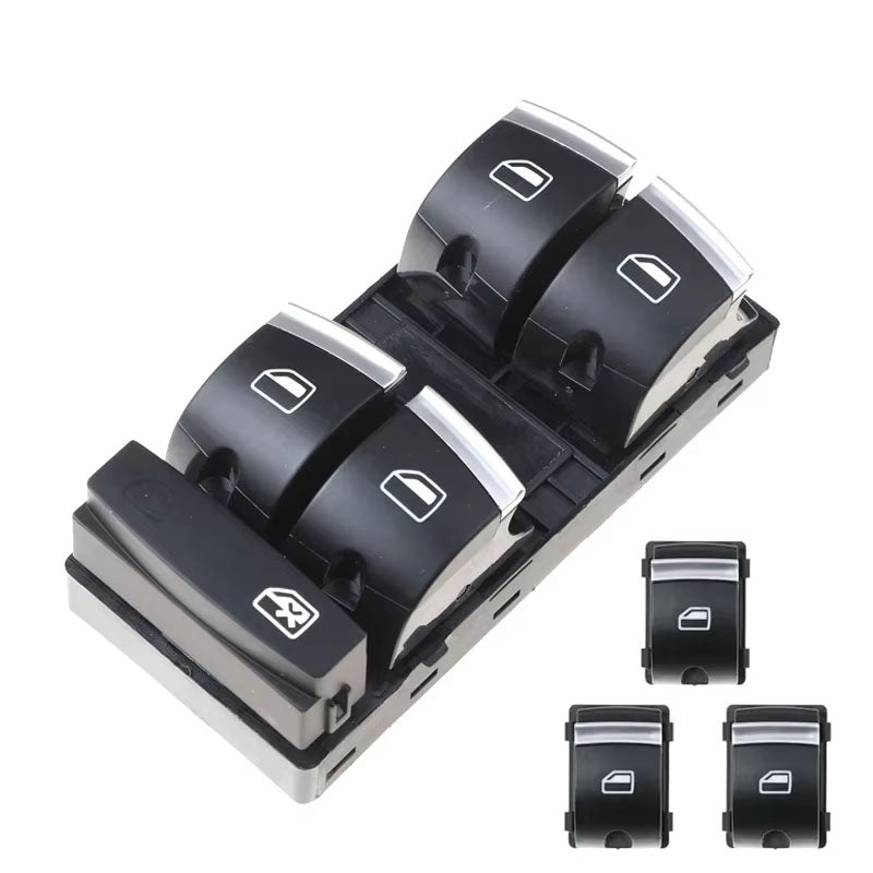 New Chrome Master Window Switch For Audi A3 8P A6 S6 RS6 C6 Q7 2004-201 4F0959851H 4F0959855B 4F0 959 851H Button Console