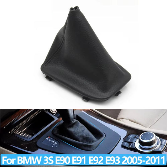 Automatic Car Leather Gear Shift Knob Lever Gaitor Boot Cover Frame For BMW 3 Series E90 E91 E92 E93 2005-2011 25167592028