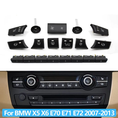8/9PCS Car Air Conditioning AC Button Multimedia CD Player Switch Digital Control Buttons For BMW X5 X6 E70 E71 E72 2007-2013