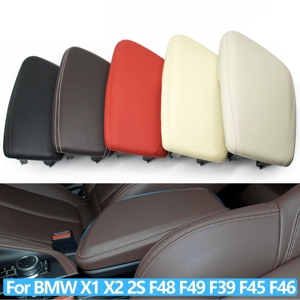 LHD Car Central Console Storage Box Armrest Case Leather Cover For BMW X1 X2 2 Series F48 F49 F39 F45 F46 2016-2022