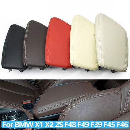 LHD Car Central Console Storage Box Armrest Case Leather Cover For BMW X1 X2 2 Series F48 F49 F39 F45 F46 2016-2022