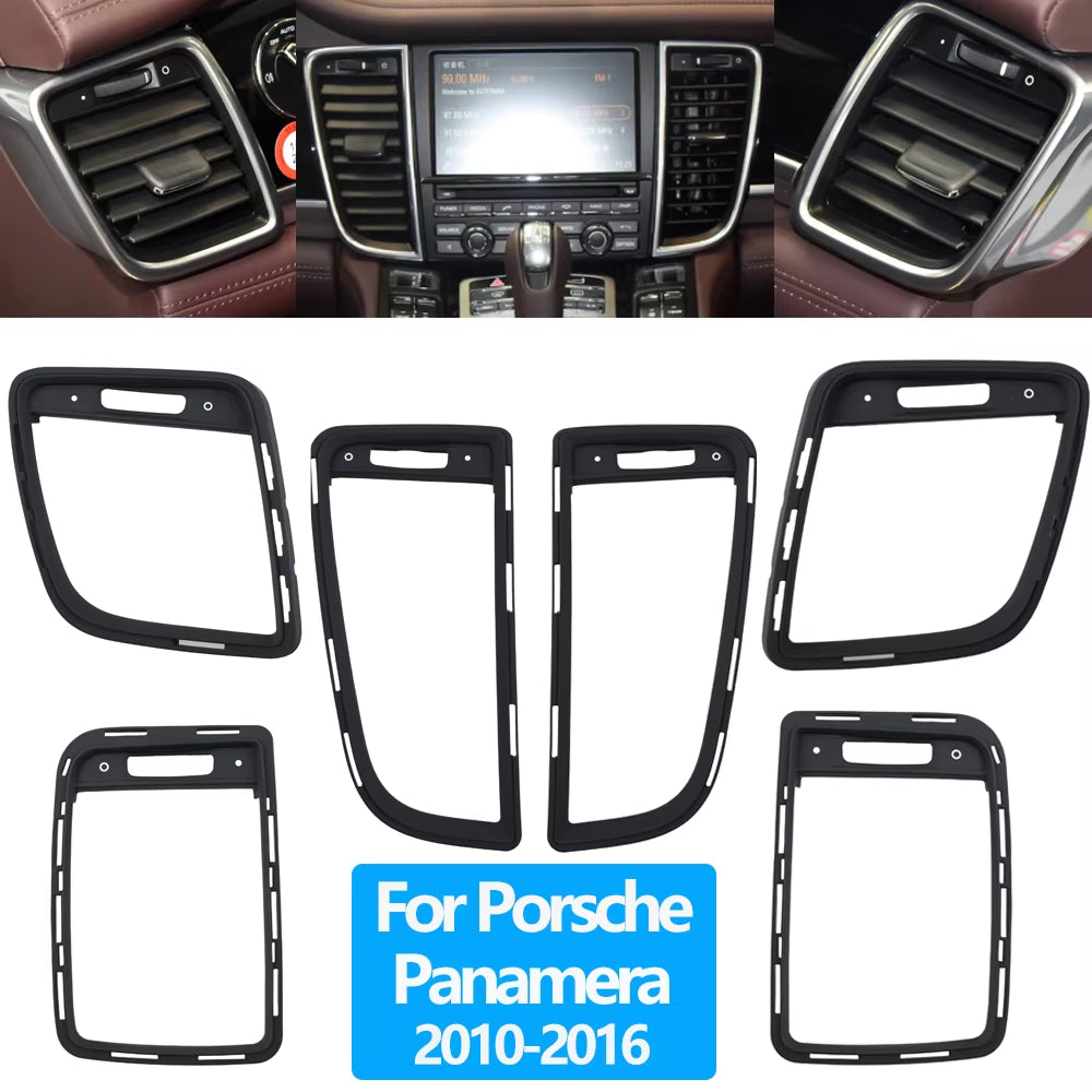 Car Front Console Rear Air Conditioning AC Vent Grille Outer Frame Panel For Porsche Panamera 2010-2016