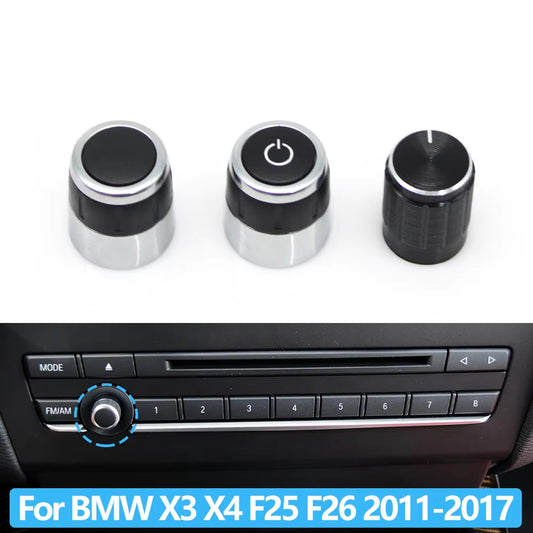 Car Radio Volume Knob Rotary Button Switch Setting Cover Cap For BMW X3 X4 F25 F26 2011-2017 61319351155