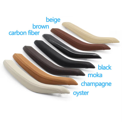 Car Interior Passenger Doors Pull Handle Outer Leather Cover Replacement For BMW X5 X6 F15 F16 2014-2018