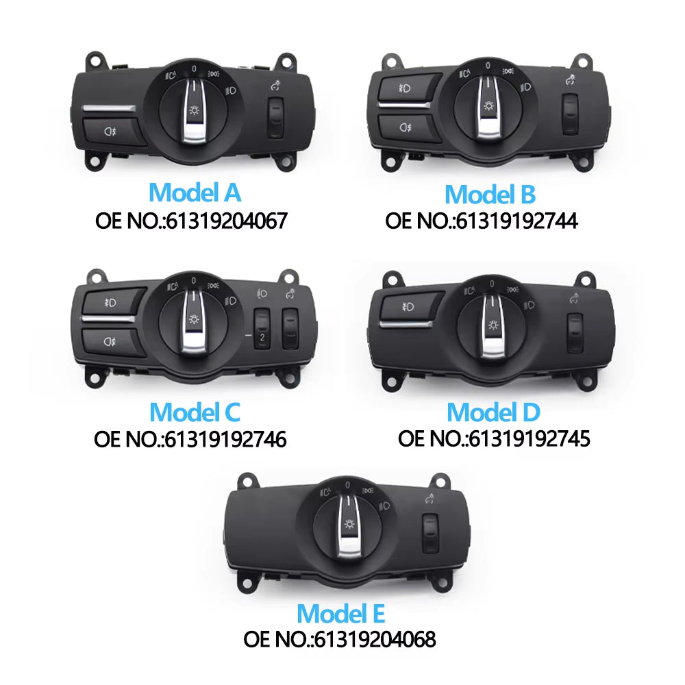 Car Headlight Headlamp Switch Control Assembly For BMW 5 6 7 X3 X4 F10 F11 F06 F12 F01 F02 F07 F25 F26 61319192744,61319204067