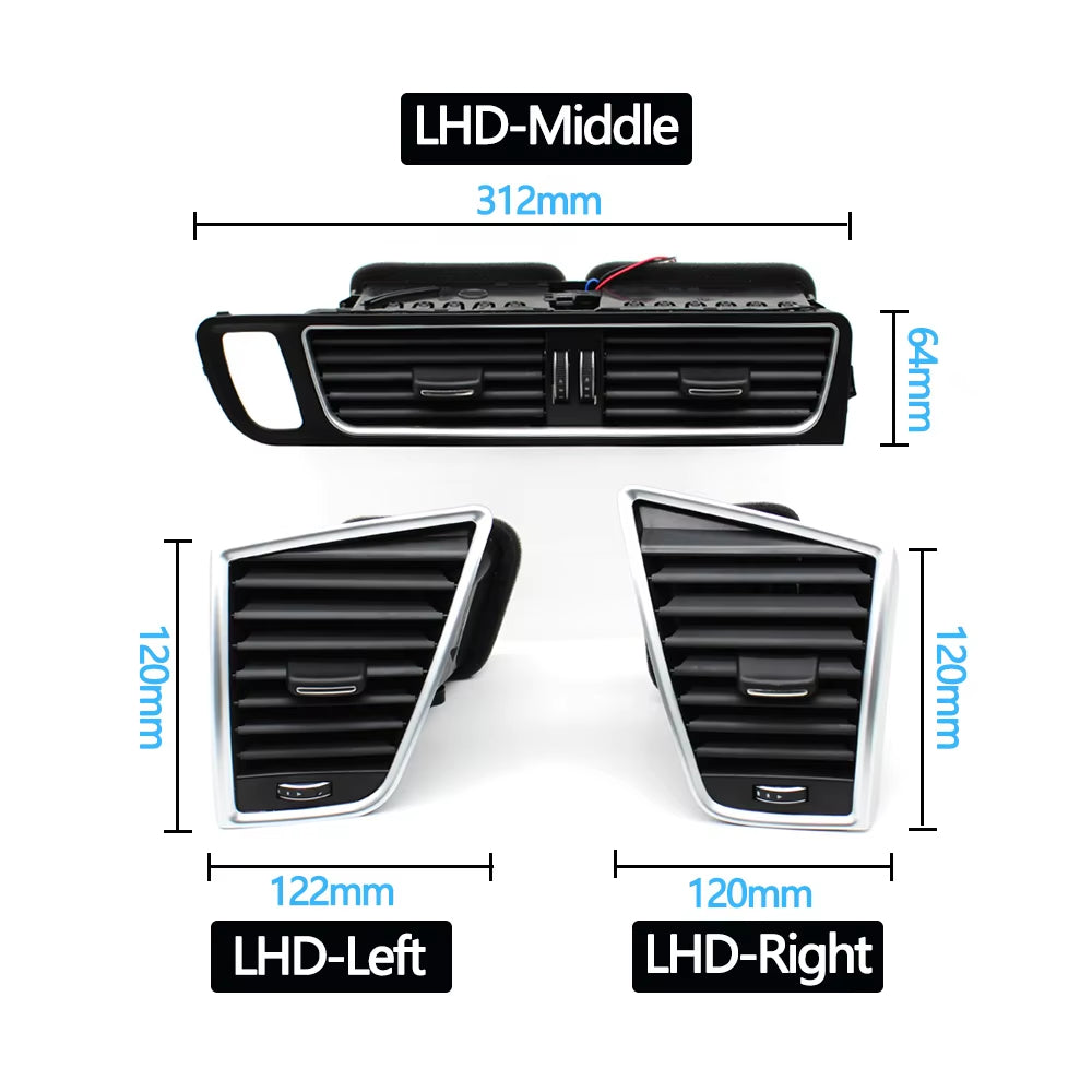 LHD Car Front Dashboard Middle Left Right AC Vent Outlet Grille Assembly For Audi Q5 2009-2018 8R1820951 8R1820901 8R1820902