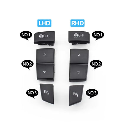 LHD RHD Car Antislip OFF Sport Comfort Model Radar Parking Switch Button For BMW 5 6 X3 X4 Series F10 F11 F06 F12 F13 F25 F26