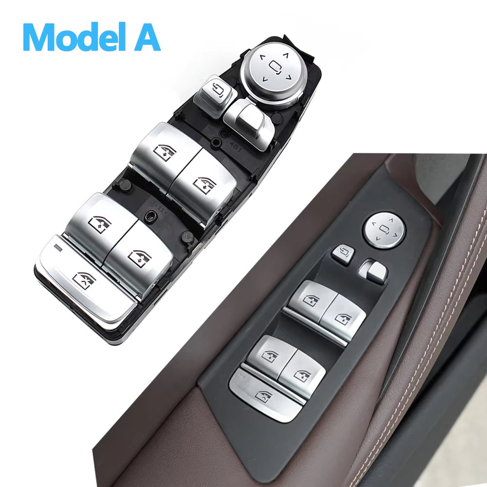 LHD RHD Electrical Power Chrome Window Lifting Switch Control Regulator Button For BMW X3 X4 X5 5 6 Series G30 G31 G01 G02