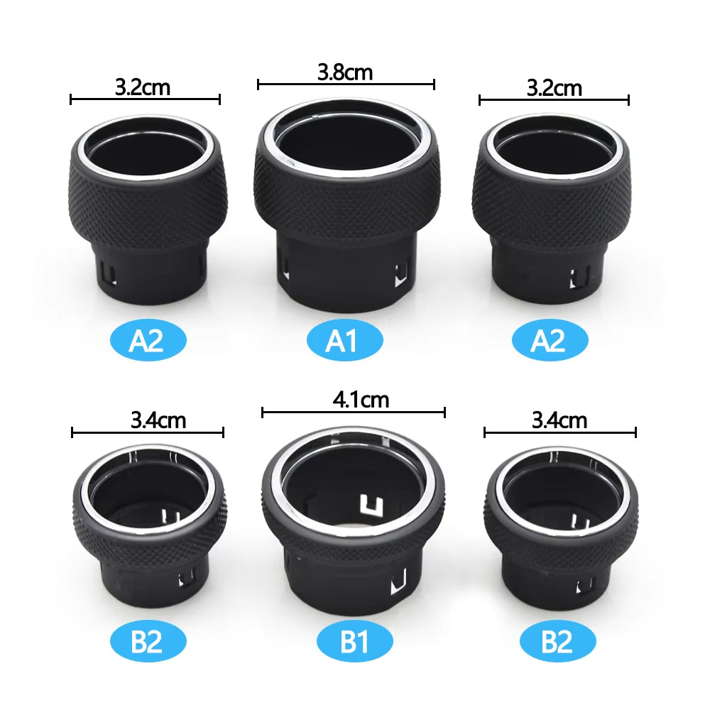 1/2PCS Car Front Dashboard AC Heater Climate Control Switch Button Radio Volume Knob Cover For Jeep Grand Cherokee WK2 2014-2021