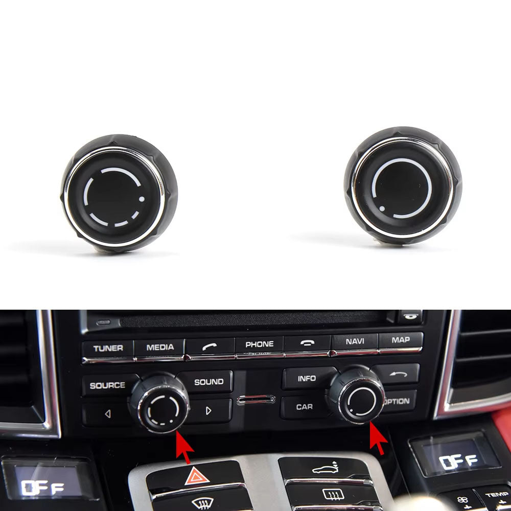 Audio Volume Radio Knob Cover CD Multi-Media Control Switch Button For Porsche Cayenne 7P5 Panamera 970 Macan 95B 95B9195