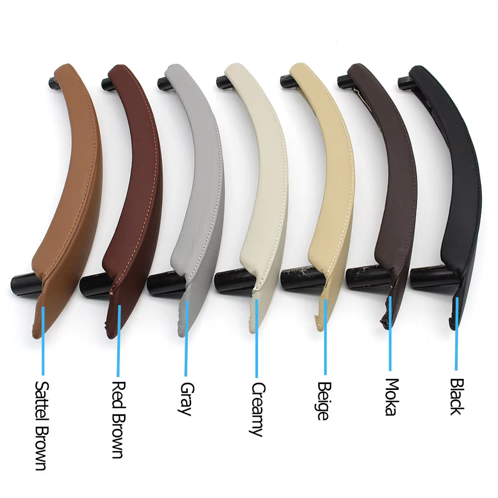 Left Right Interior Passenger Door Pull Handle Leather Outer Cover Replacement For BMW X5 X6 E70 E71 E72 2007-2014