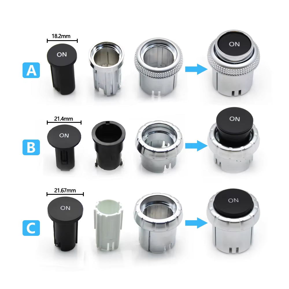 3PCS Car Console Radio CD Player Buttons ON Switch Cap Knob Cover For Benz A C E GLK GLA ML GL CLS W176 W246 W156 W204 W166 W218