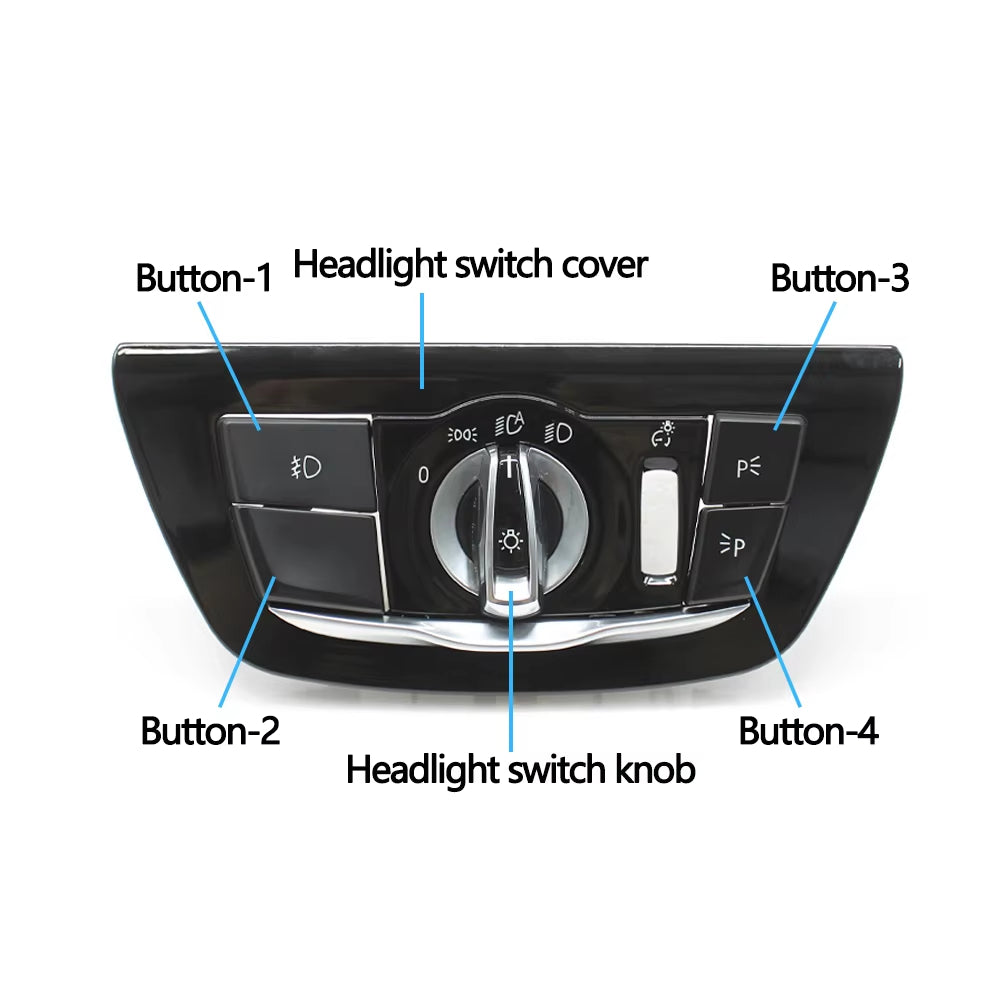 Car HeadLamp Rotary Foglight Button Headlight Switch Cover Panel For BMW 5 6GT Series G30 G31 M5 F90 G32 2017-2022