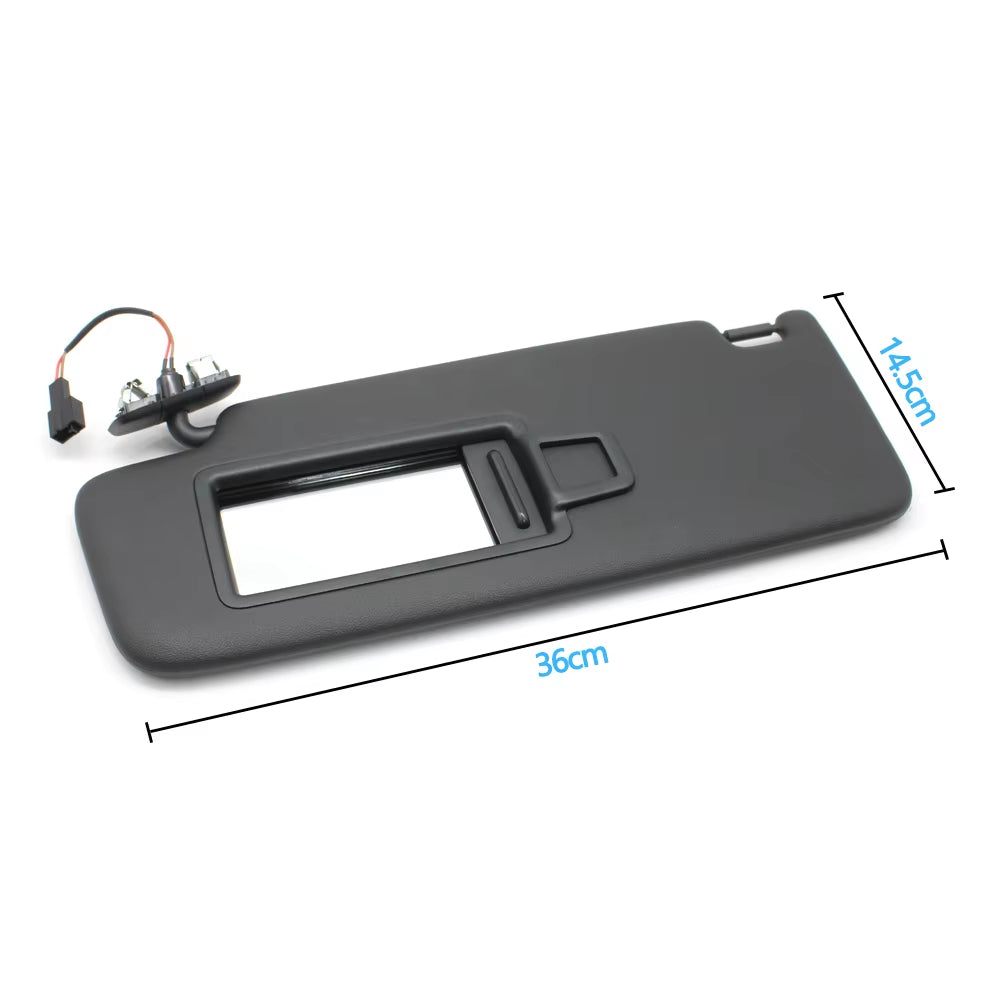 LHD Black Car Left Right Sun Shade Visor Panel Makeup Cosmetic Mirror Cover For Porsche Macan 2014-2024 95B857551 95B857552
