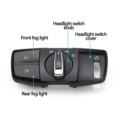 Car Front HeadLamp Rotary Foglight Button Headlight Switch Cover Panel For BMW 2 Series F45 F46 X5 X6 F15 F16 X5M X6M F85 F86
