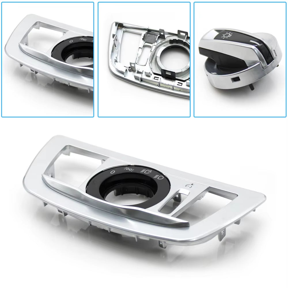 Car Front Dash HeadLamp Rotary Foglight Button Headlight Switch Cover Panel For BMW 7 Series G11 G12 2016-2022