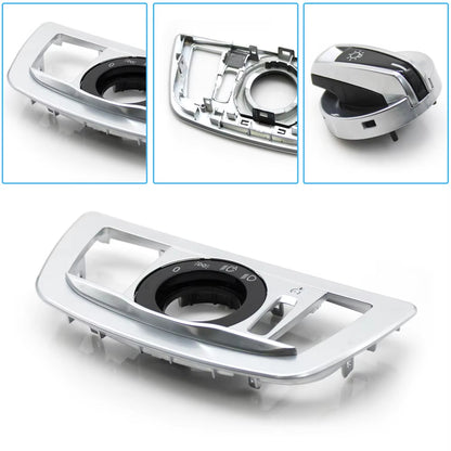 Car Front Dash HeadLamp Rotary Foglight Button Headlight Switch Cover Panel For BMW 7 Series G11 G12 2016-2022