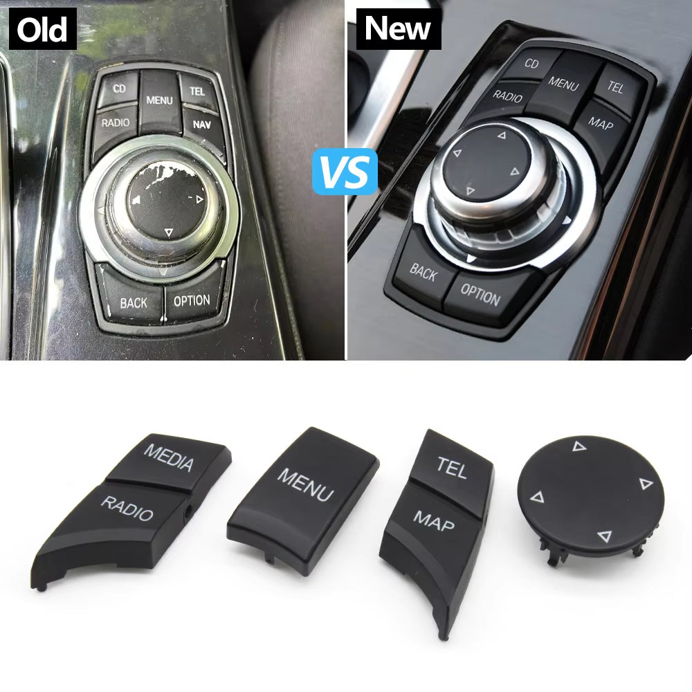 Car Central Console CIC Multi-Media Control Button Cover For BMW 1 2 3 4 5 6 7 X3 X4 X5 X6 Series F30 F31 F10 F11 F06 F25 F26