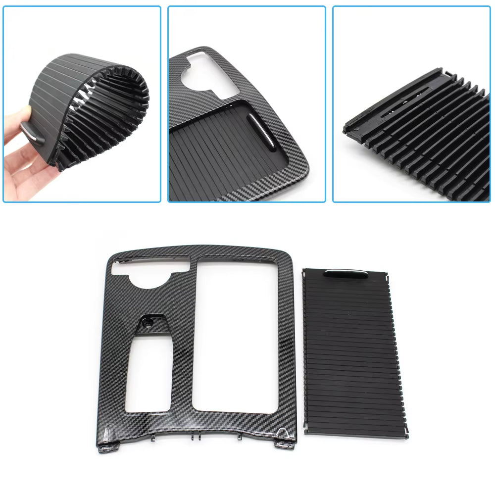 Car Central Armrest Drink Cup Holder Roller Shutter Frame Panel For Mercedes Benz W204 C C180 C200 C220 E W207 W212 E260 E300